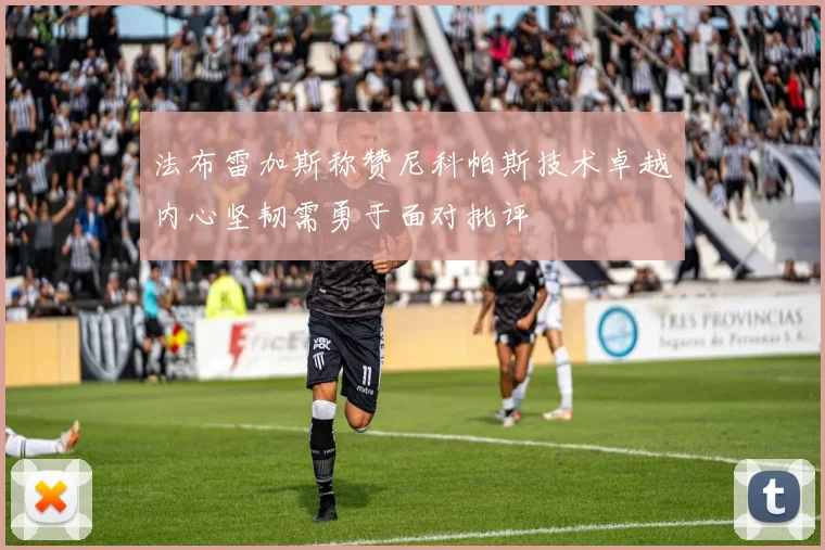 法布雷加斯称赞尼科帕斯技术卓越内心坚韧需勇于面对批评